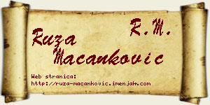 Ruža Macanković vizit kartica